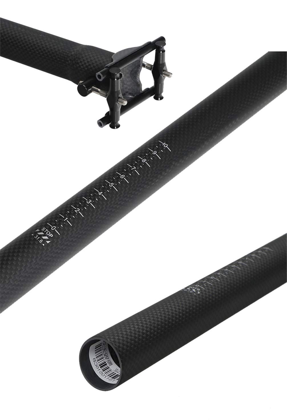 OYHN Vélo Tige de Selle en Carbone VTT Cyclisme MTB 27.2/30.8/31.6mm Vélo de Route 15.74inch 400mm avec Pince de Réglage Micro,Matte,27.2