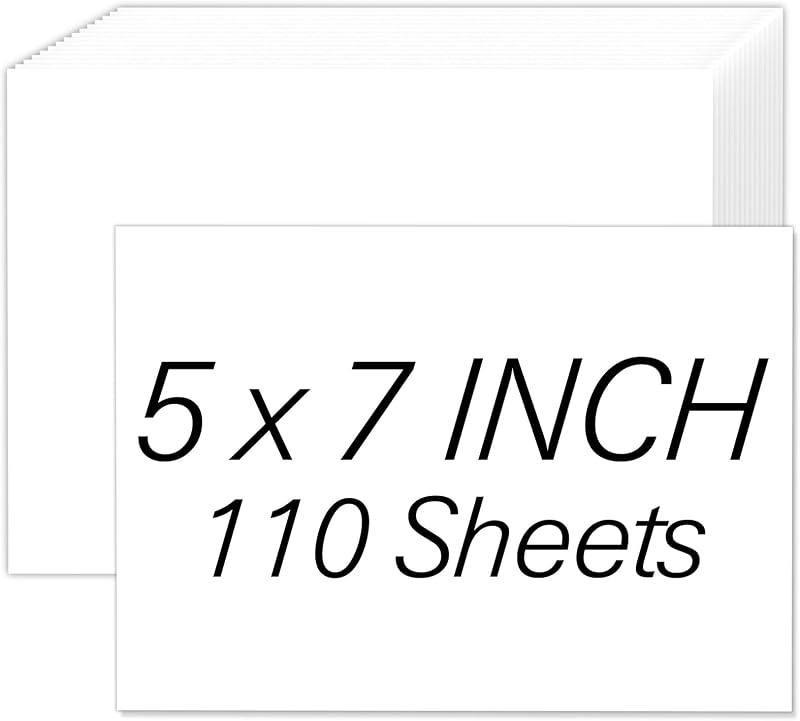 White Cardstock 5x7, 110 Sheets 5x7 Cardstock Paper, 200GSM Cardstock 5 x 7 | Premium Blank White Card Stock Paper for Printer, DIY Cards, Greeting Cards, Wedding Invitations, Postcards