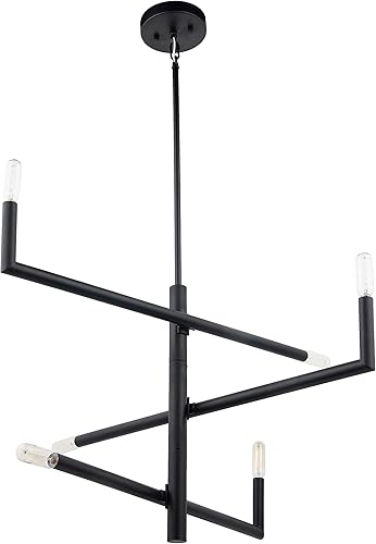 Miniatura 8 de Lámpara óptica ajustable de 6 luces en forma de L moderna lámpara negra con cable duro, entrada con cable, comedor, isla de cocina, color negro