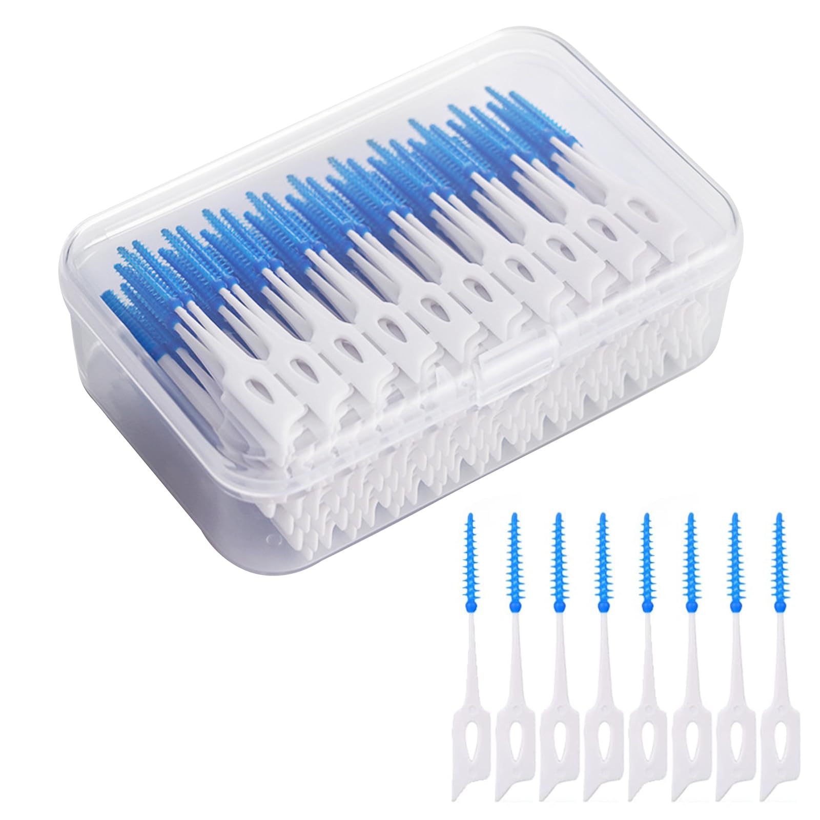 220 PCS Interdental Brushes,Silicone Dental Toothpicks Tooth Floss Sticks Dental Picks,Efficient Cleaning Tooth Narrow Gaps Dental Brushes,Blue Teepees Dental Brushes for Oral Cleaning-image-30