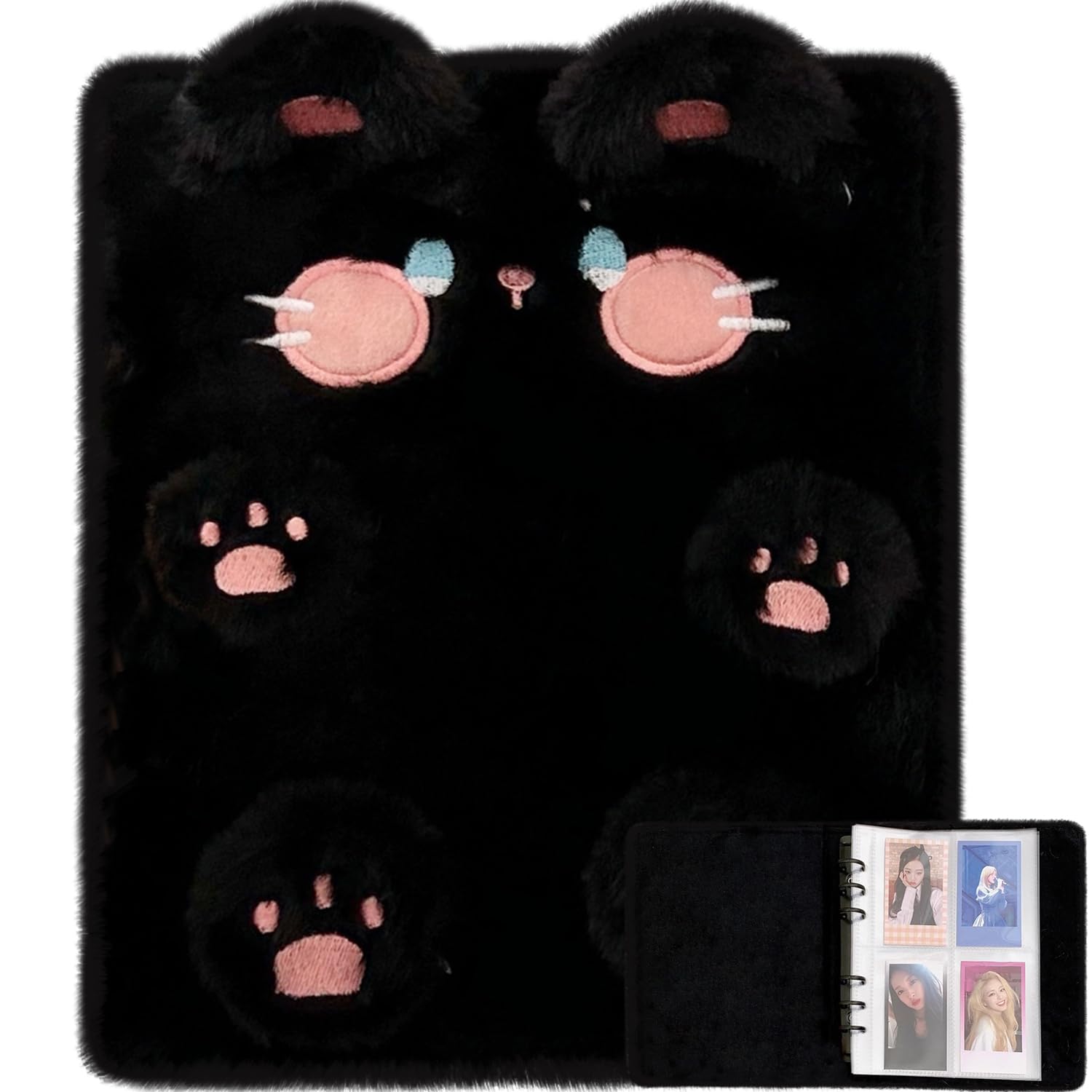 WAYUTO Plush Photocard Binder Kpop Photocard Album with 20Pcs Inner Pages 2x3