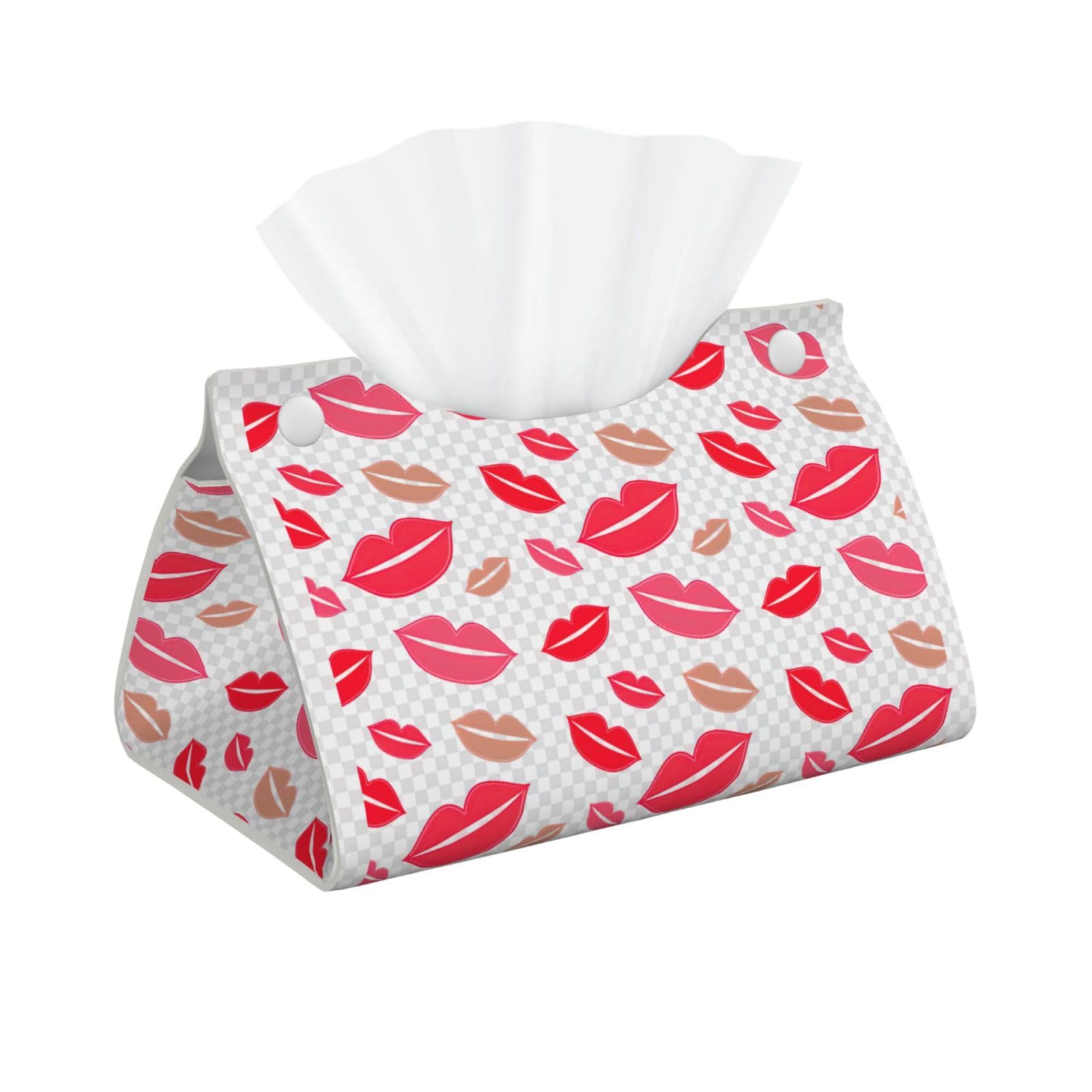 Lips Print Long Tissue Box Cover Tissue Dispenser Box For Living Room, Office, Car, Bathroom