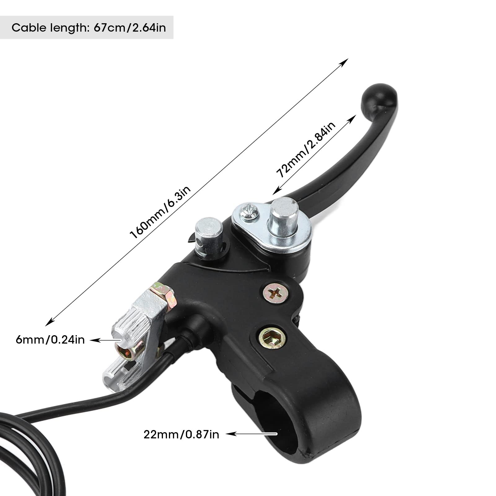 Prawa Dźwignia Hamulca, Fydun 22mm Uniwersalny Dźwignia Sprzęgła Motocykla Uchwyt Hamulca Okoń z Kablem dla 2-suwowych 47CC 49CC Mini Quad ATV