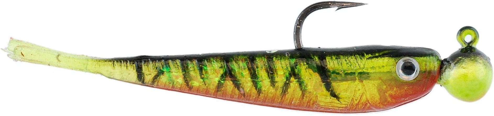 PowerBait Power Minnow Fishing Bait, Firetiger, 2in | 5cm, Irresistible Scent & Flavor, Realistic Action, Split Tail Design, Ideal for Bass, Walleye, Trout, Panfish Species and More