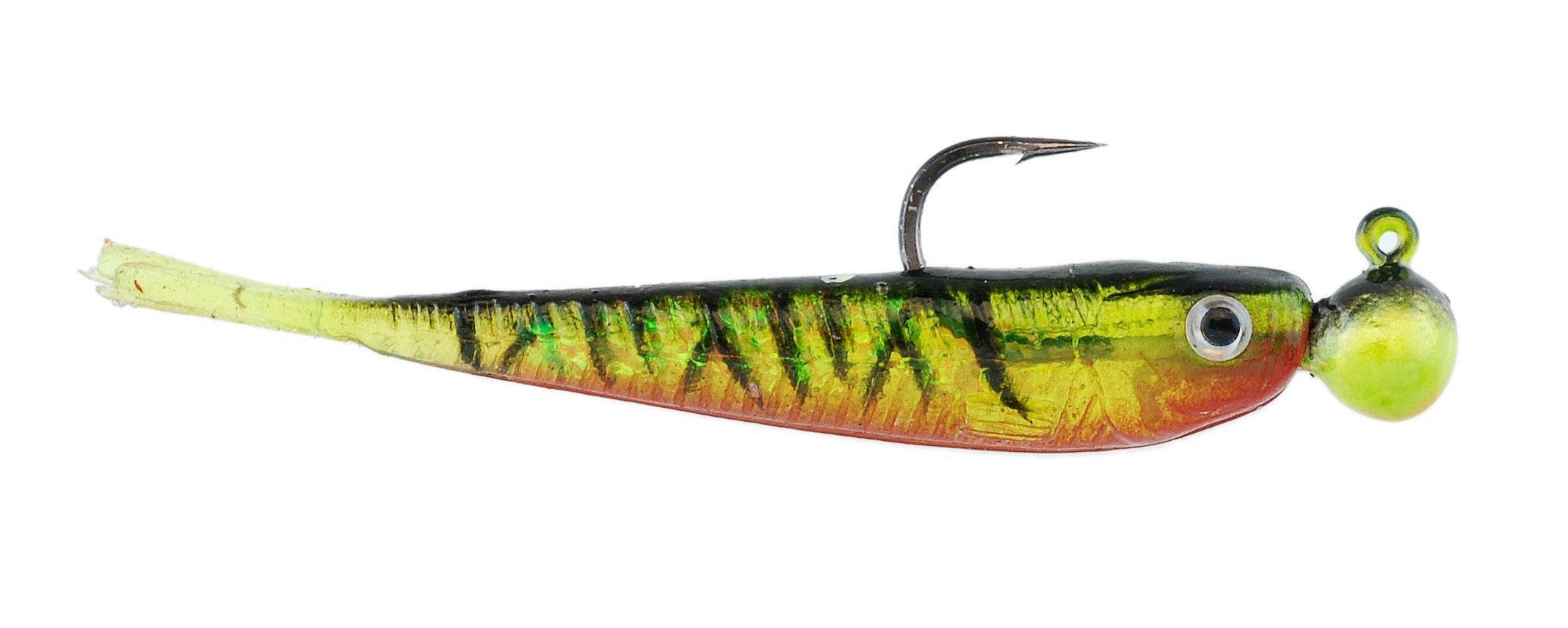 Berkley PowerBait Power Minnow Fishing Bait, Firetiger, 2in | 5cm, Irresistible Scent & Flavor, Realistic Action, Split Tail Design, Ideal for Bass, Walleye, Trout, Panfish Species and More