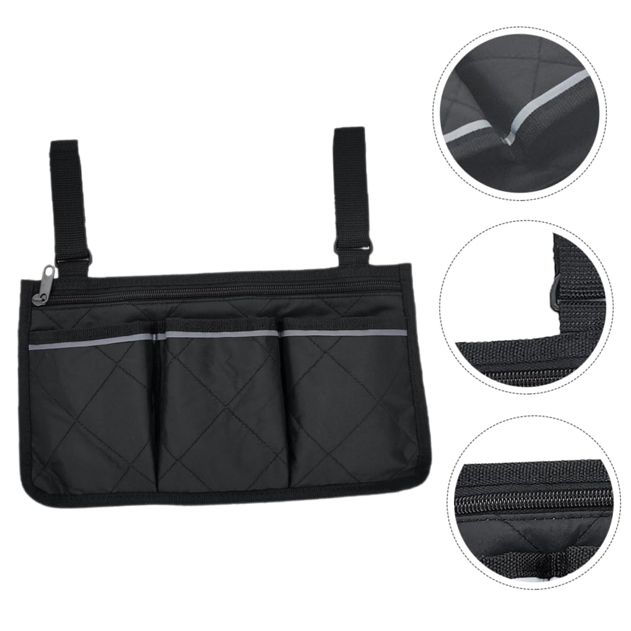 Ipetboom 3piezas Bolsa Lateral Organizadora Para Con Compartimentos y Reflectante Para Almacenamiento De Objetos Andadores y Sillas De Movilidad