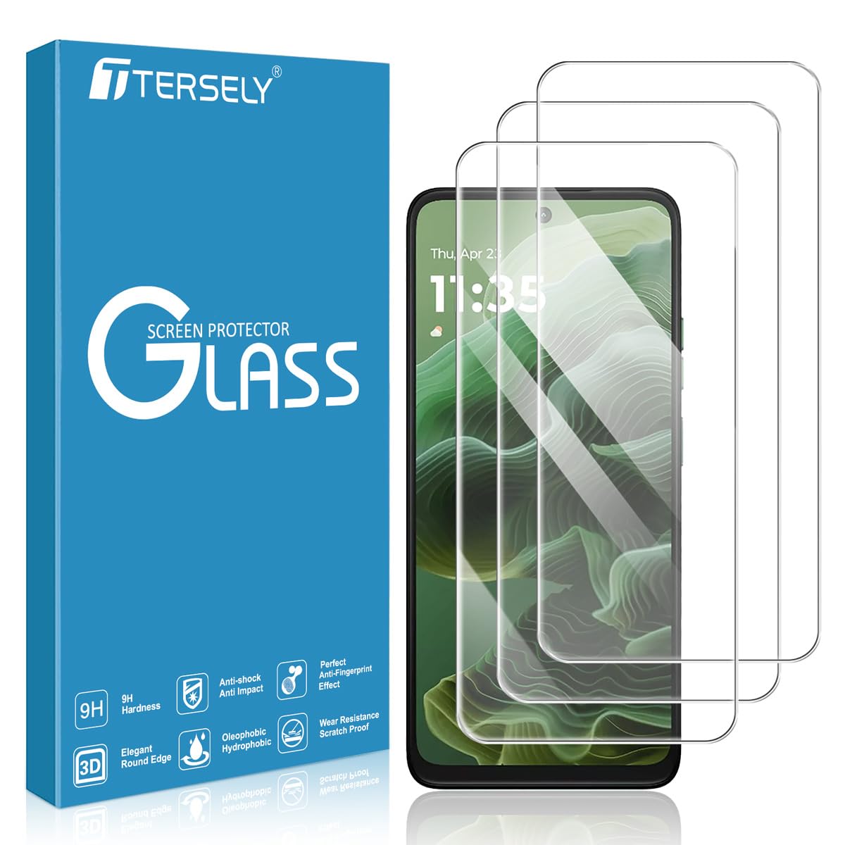 [3-Pack] Tempered Glass Screen Protector for Motorola G35 5G, Case Friendly, Ultra-Clear, Shatterproof, Anti-Scratch Film for Enhanced Protection