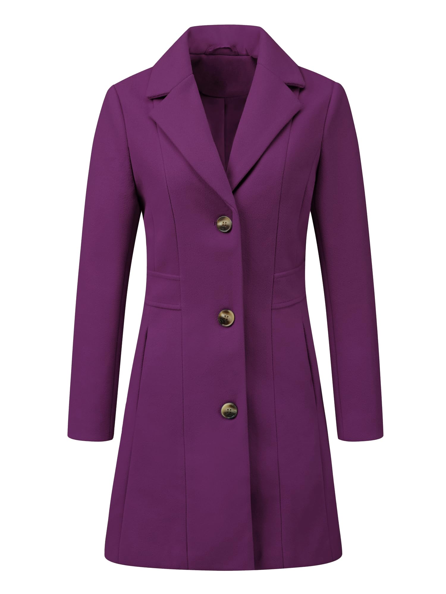 Allegra K Womens Winter Elegant Pea Coat 2026 Single Breasted Long Overcoat