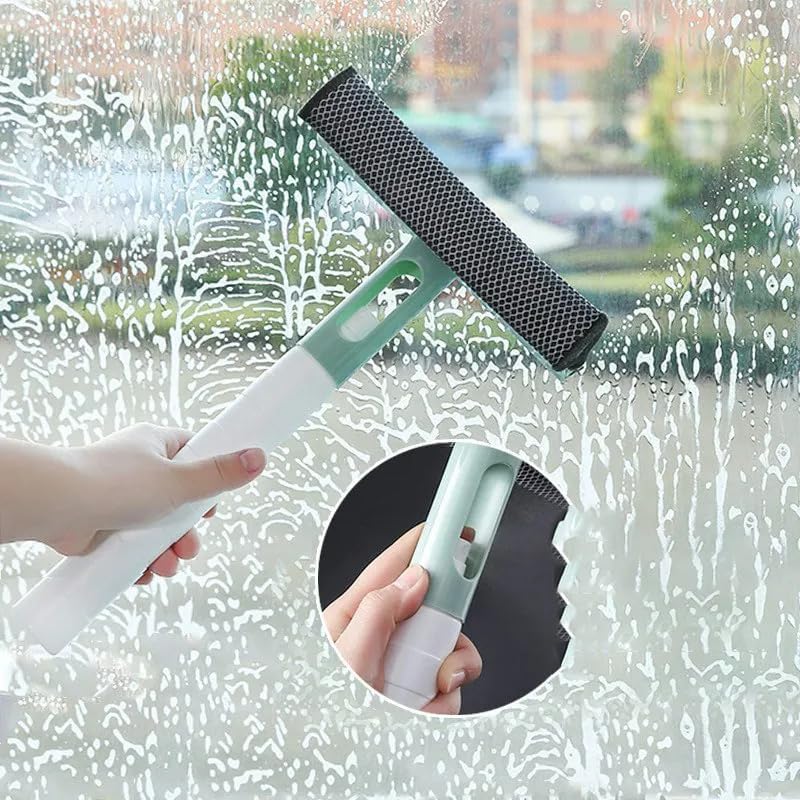 Ncry 3 in 1 window cleaner Water Spray Cleaning Brush Brush with Wiper Scraper Bottle Glass Clean Squeegee Spray Scrape Wipe 1
