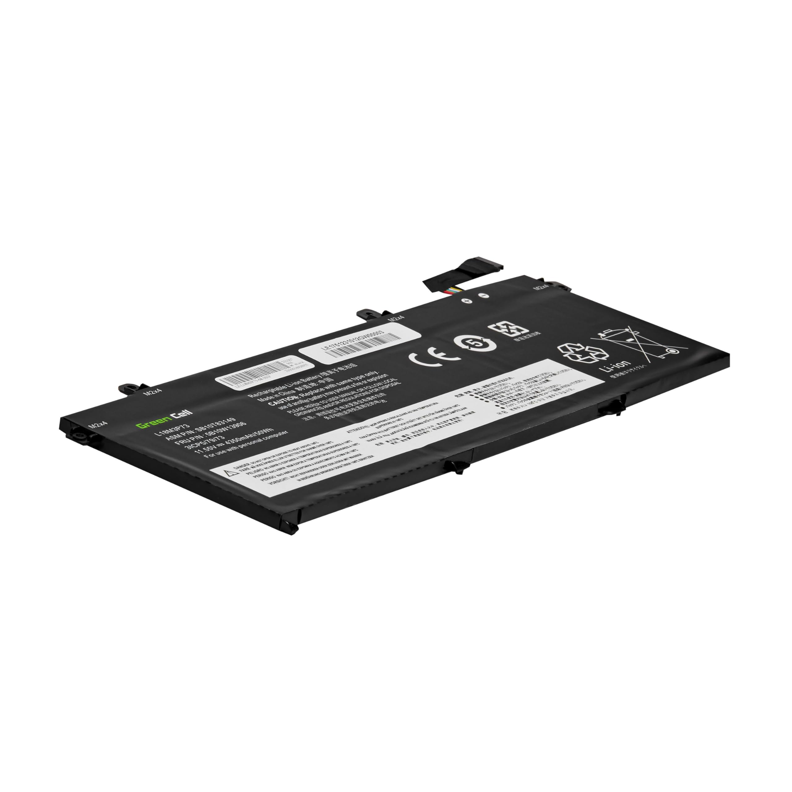 Green Cell L18C3P71 L18C3P72 L18L3P73 L18M3P73 L18M3P74 Batteria per Lenovo ThinkPad T490 T495 P43s P14s T14 Gen 1 Gen 2 (4350 mAh, 11.55 V, Color Nero)