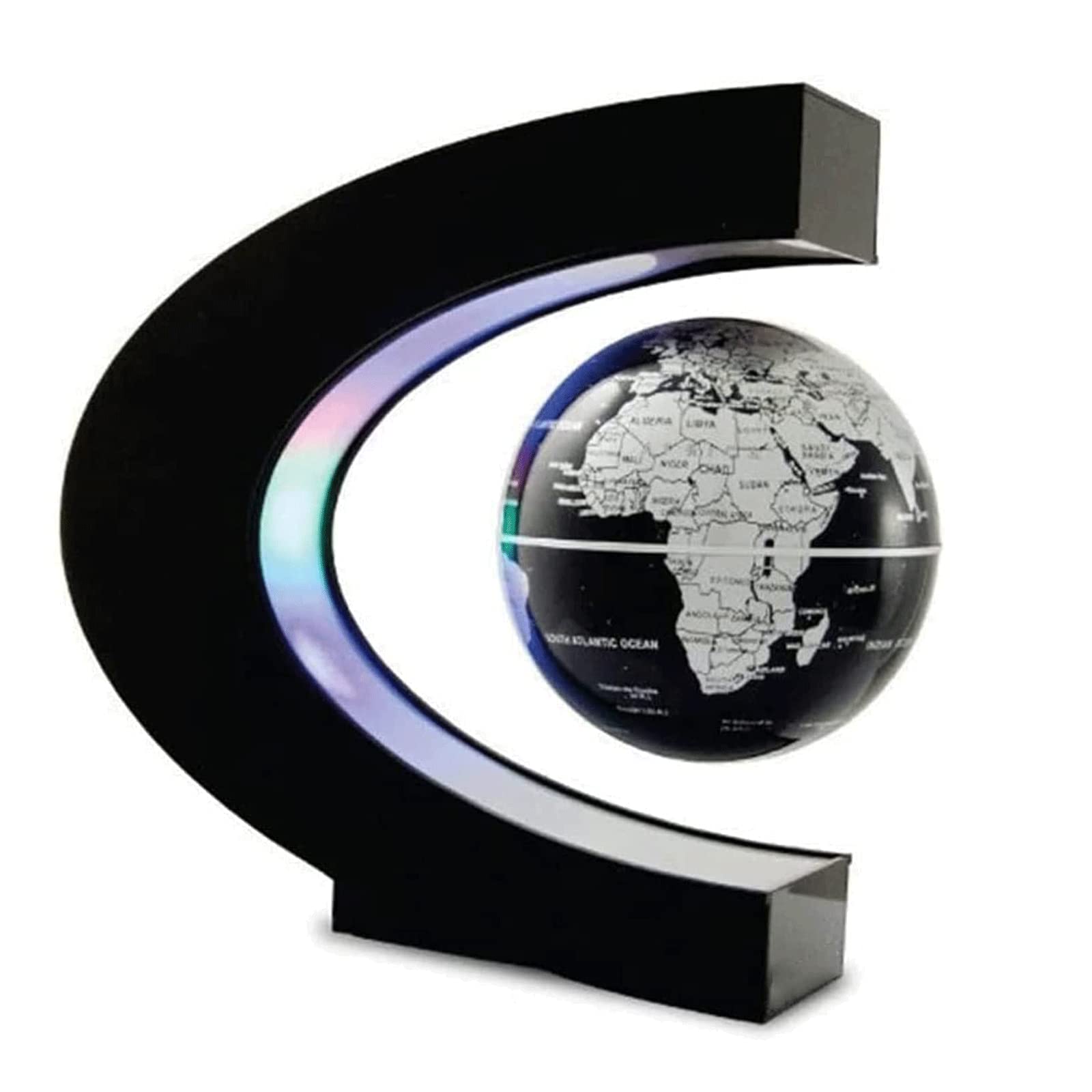 Exquis Globes Globe à lévitation magnétique en Forme de C avec Globe terrestre à lumière LEDGlobes rotatifs à 720 ° pour Les Globes géographiques de Bureau d'étude de Bureau Fine et Claire