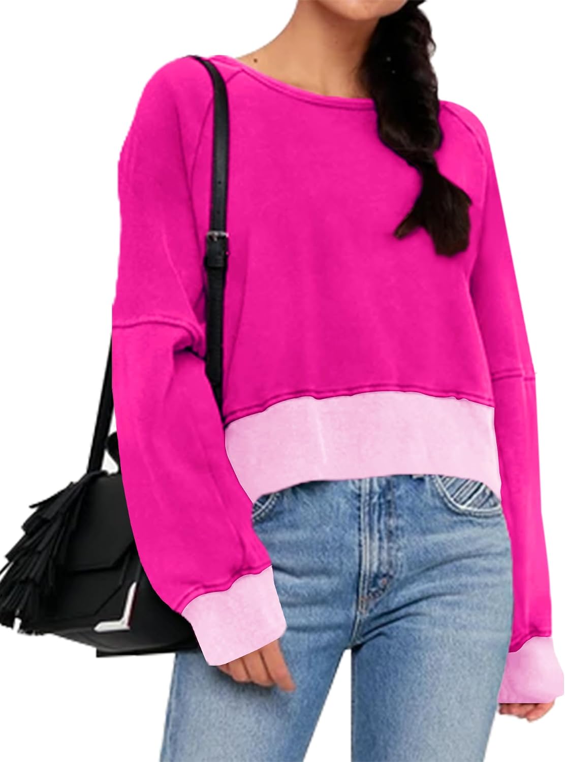 ReachMe Womens Open Back Sweatshirts Crop Backless Long Sleeve Shirts Off The Shoulder Crewneck Workout Tops