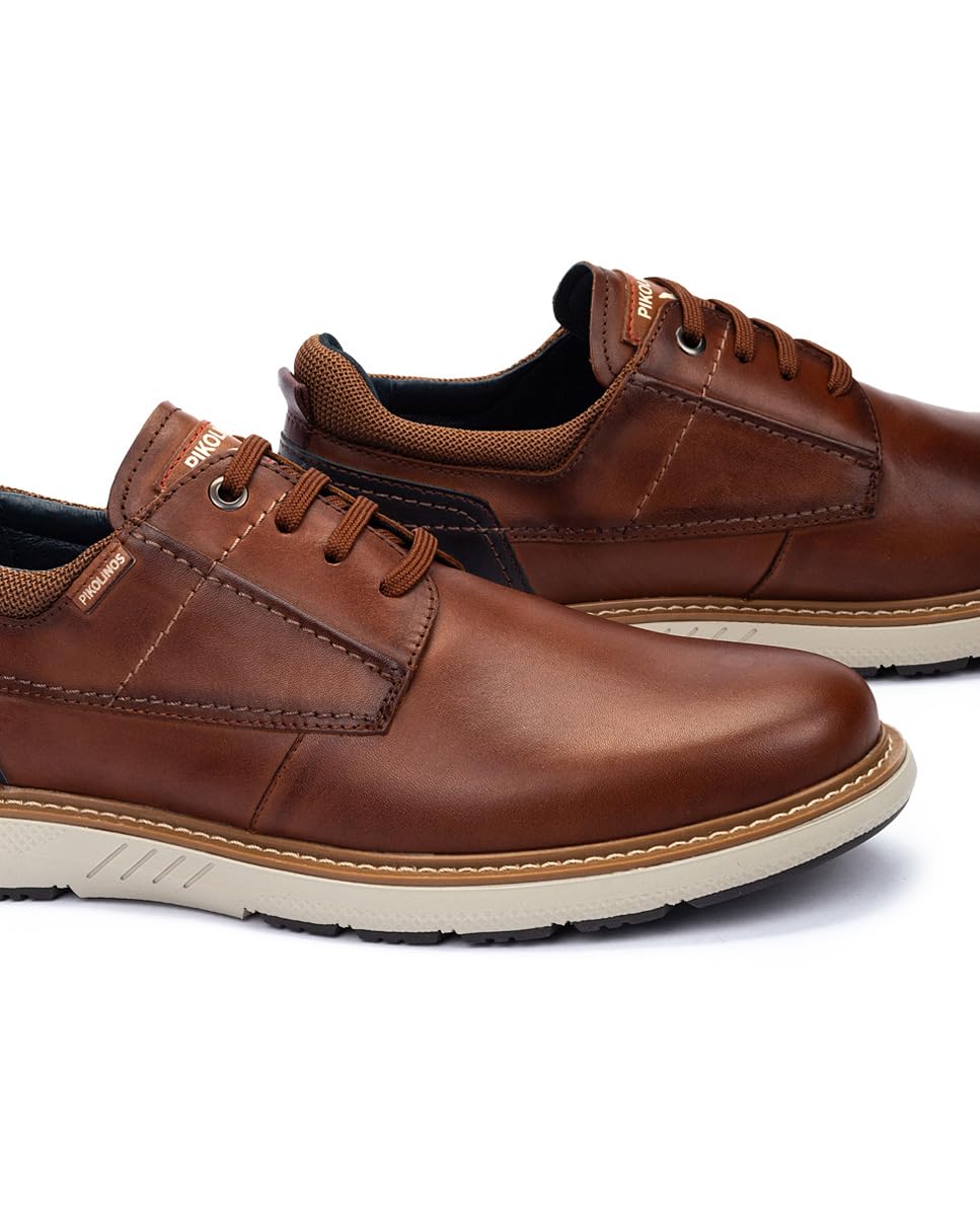 Pikolinos Bilbao Zapatos Cordones Hombre | en Cuero | Plantilla Extraíble | Suela Extraligera | Talla EU 39-46