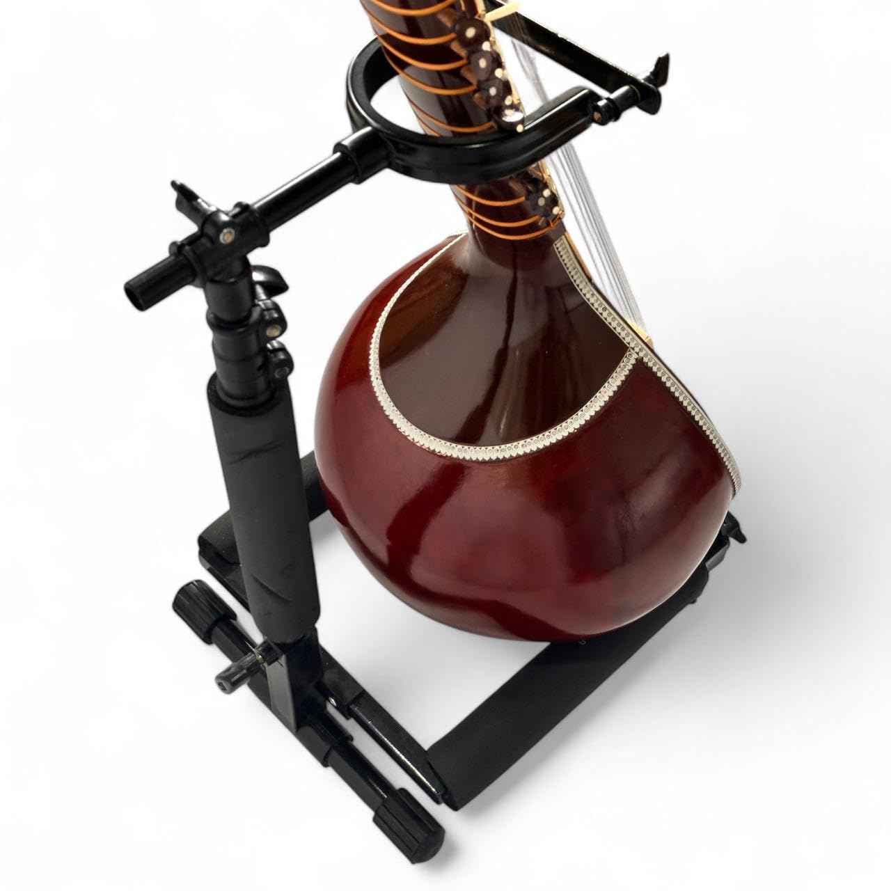 Detachable Sitar Stand, Lightweight and Portable Design, Soft Rubber Padding for Protection, Carry Bag Included – Easy Setup with Secure Column Locks and Quick Release Mechanism - Image 5 thumbnail
