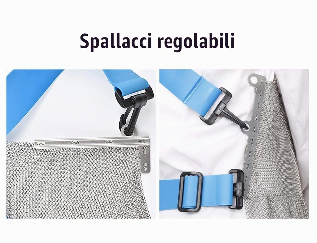 Grembiule in Metallo Resistente al Taglio E alla Coltellata, Grembiule da Lavoro di Sicurezza per Macellaio, Grembiule con Cotta di Maglia in Acciaio Inossidabile 316, Facile da Pulire