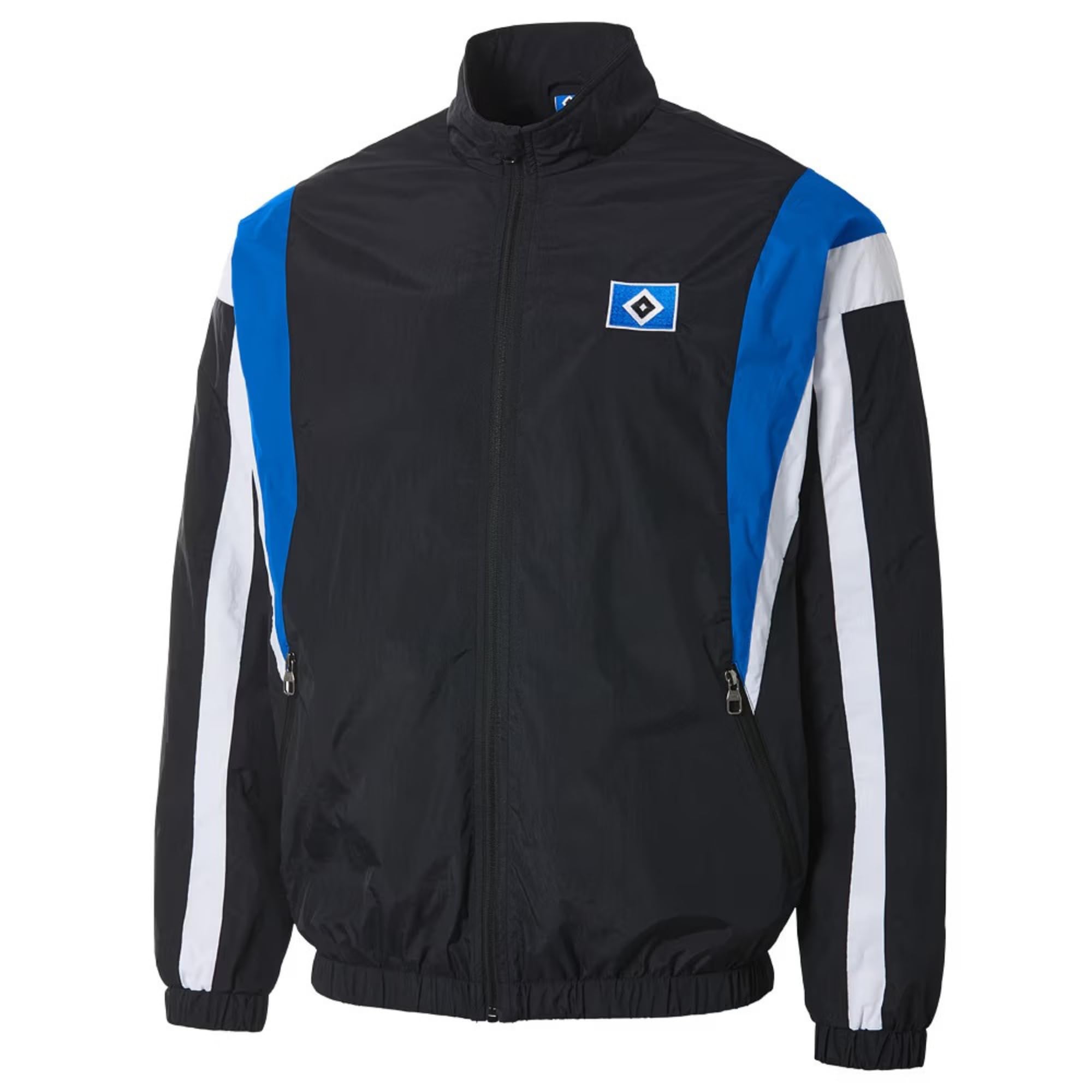 Hamburger SV HSV Trainingsjacke Kolja, Offizieller Fanartikel, Schwarz-Blau mit gestickter HSV-Raute, 100% Polyamid