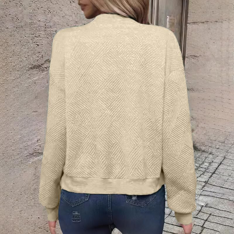 Larmliss Womens Long Sleeve Zip Up Sweatshirts Jackets Full Zipper Lightweight Jacket Casual Loose Outwear Coat - Image 3