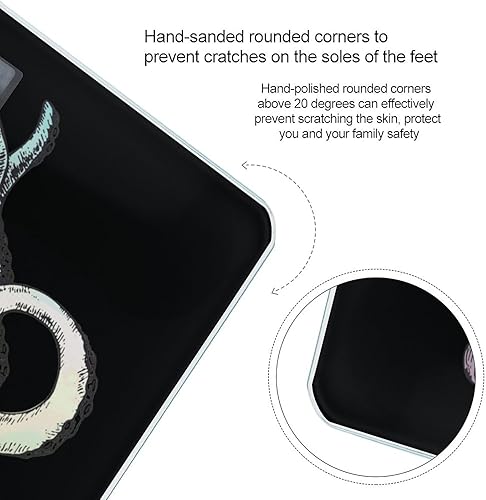 Miniatura 4 de Báscula de pulpo arcoíris para peso corporal, báscula digital inteligente y precisa de baño con pantalla LCD de fácil lectura