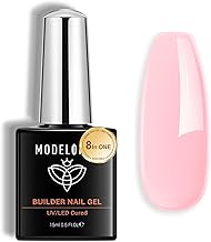 Modelones Pink Professional Nail Reconstruction Gel 8 in 1, Builder Nail Gel 15 ml, for Extension, Restoration, Acrigel, Semi-Permanent Nail Polish, Primer, Nail Art