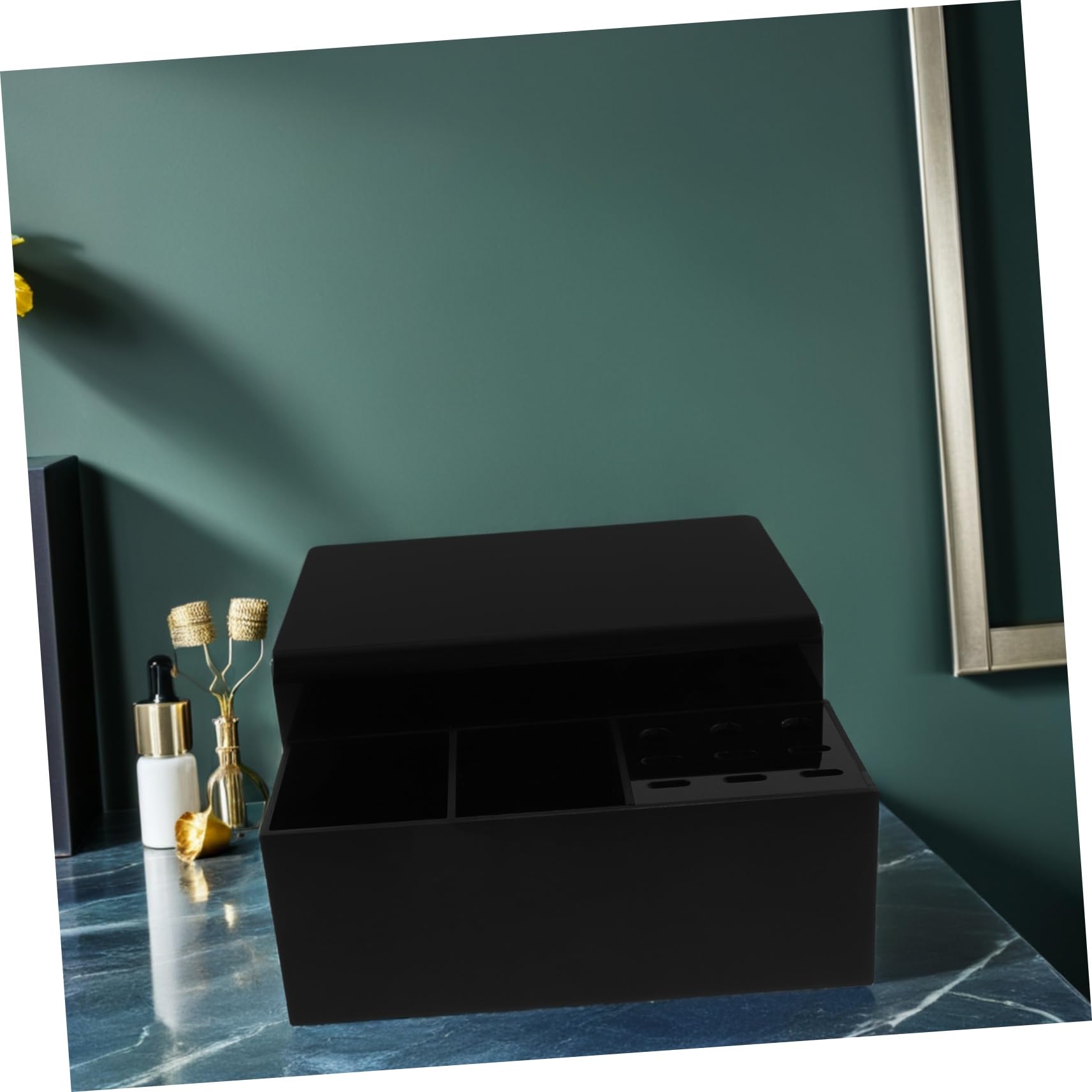 Hemobllo Organizador Desmontable para Pestañas con Almohadilla Ergonómica y Soporte Estable Cojín de Cuello Negro para Técnicos de Extensiones Salones Fácil de y Limpiar