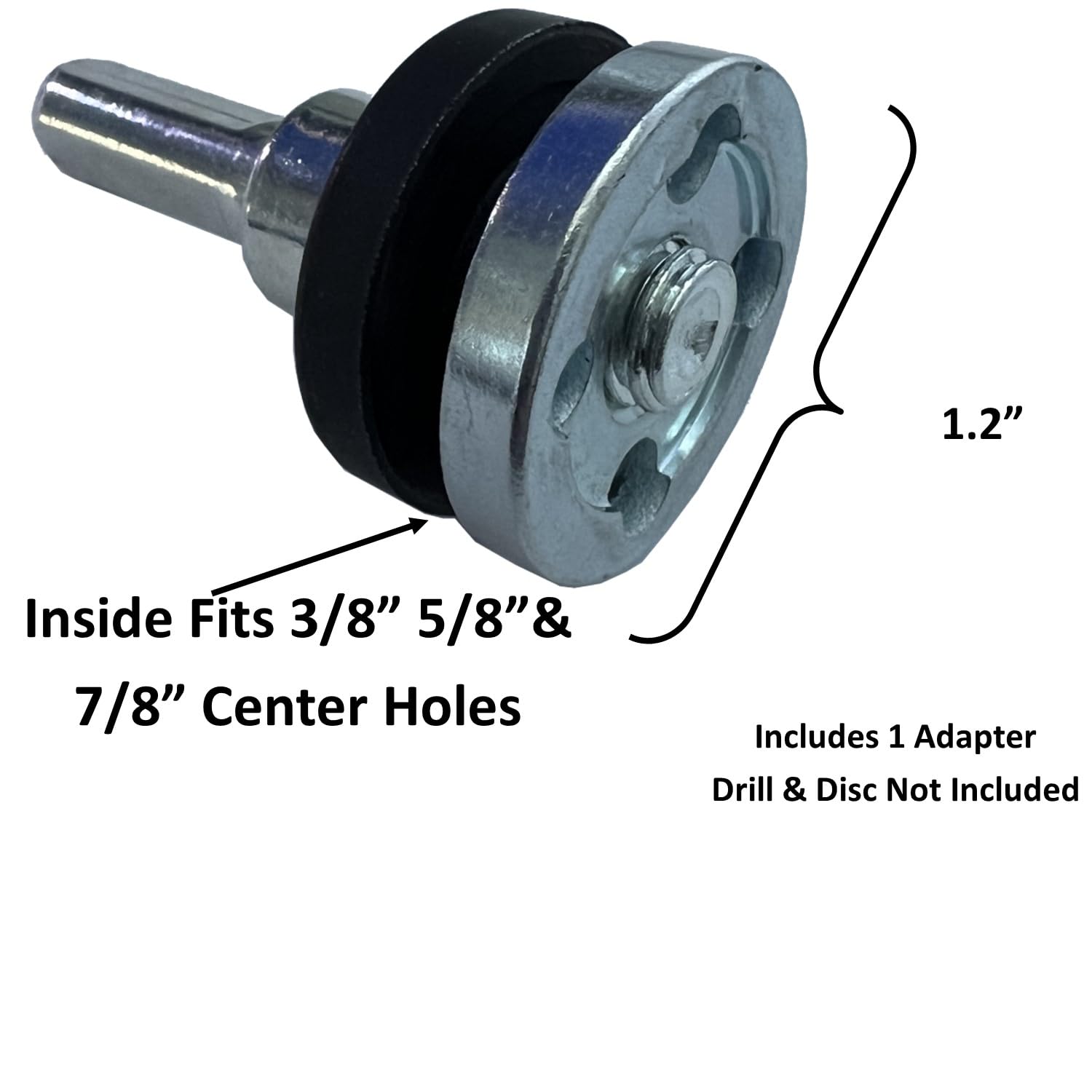 Keyfit Tools U.S.A. Drill Adapter Attachment for 3/8" 5/8" & 7/8" Arbor Grinder Discs & Abrasive Cut Off Wheels Precisely Converts Your Angle Grinding Disc for Drill Power Fits Standard Size Holes — Amazon image 5