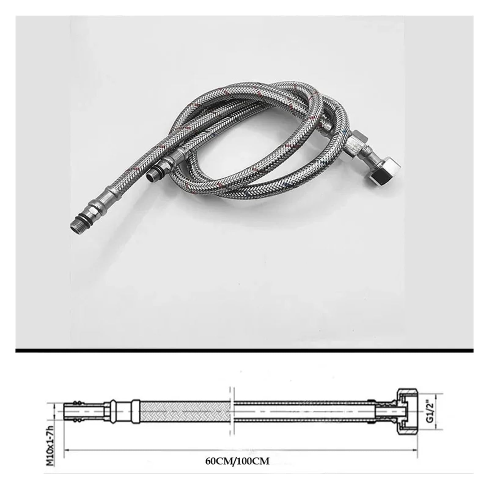 Tuyau SS 2Pack, 60cm G1/2 Chaud/Froid