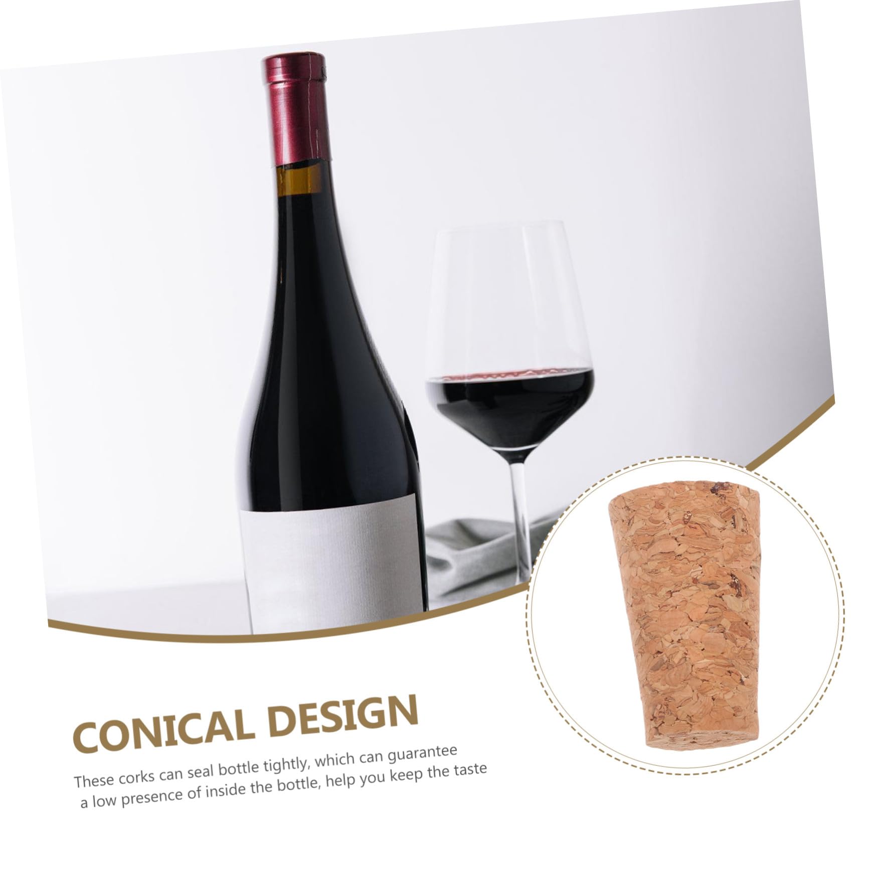 iplusmile Tappi per Bottiglie di Vino in Sughero 100 Pezzi, Khaki
