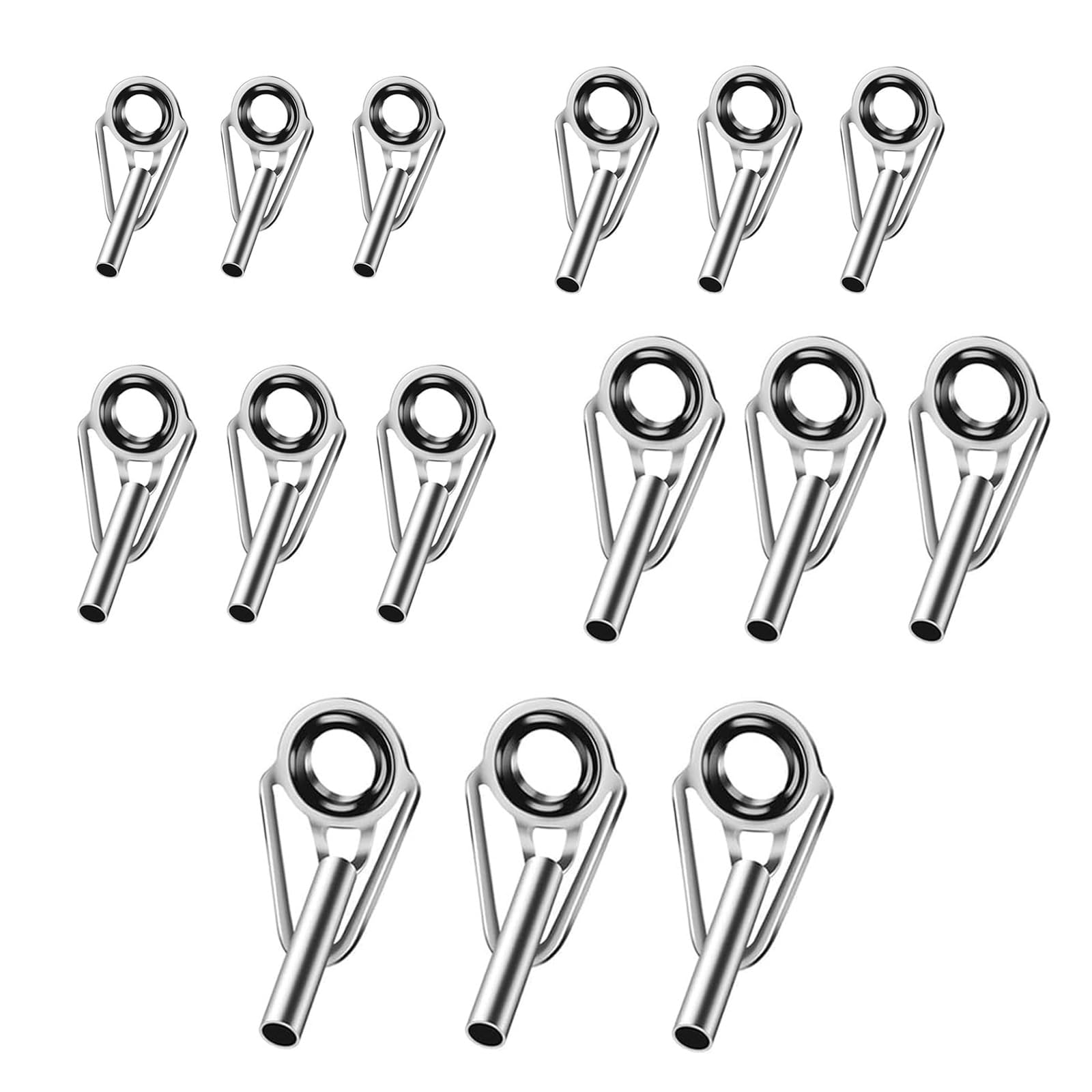 HUIKKJP トップガイド 15個セット 釣り竿穂先 交換 修理キットパイプ、…