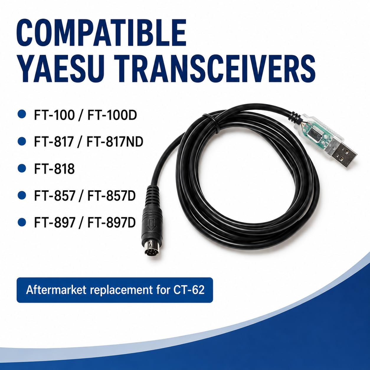 Amazon.com: Wirenest FTDI USB CAT Cable for Yaesu FT-817/818/857