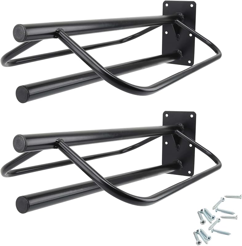 Suporte de Parede para Selas com Barra para Manta HDYEGY, Aço, Preto, Pacote com 2