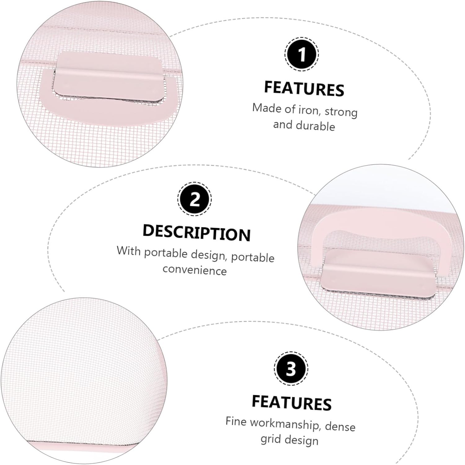 Luxshiny Iron Art Dust Food Cover Tent Large Pink Square Household Food Protector for Outdoor and Indoor Use with Convenient Handle to Keep Cakes Vegetables and Desserts Fresh and