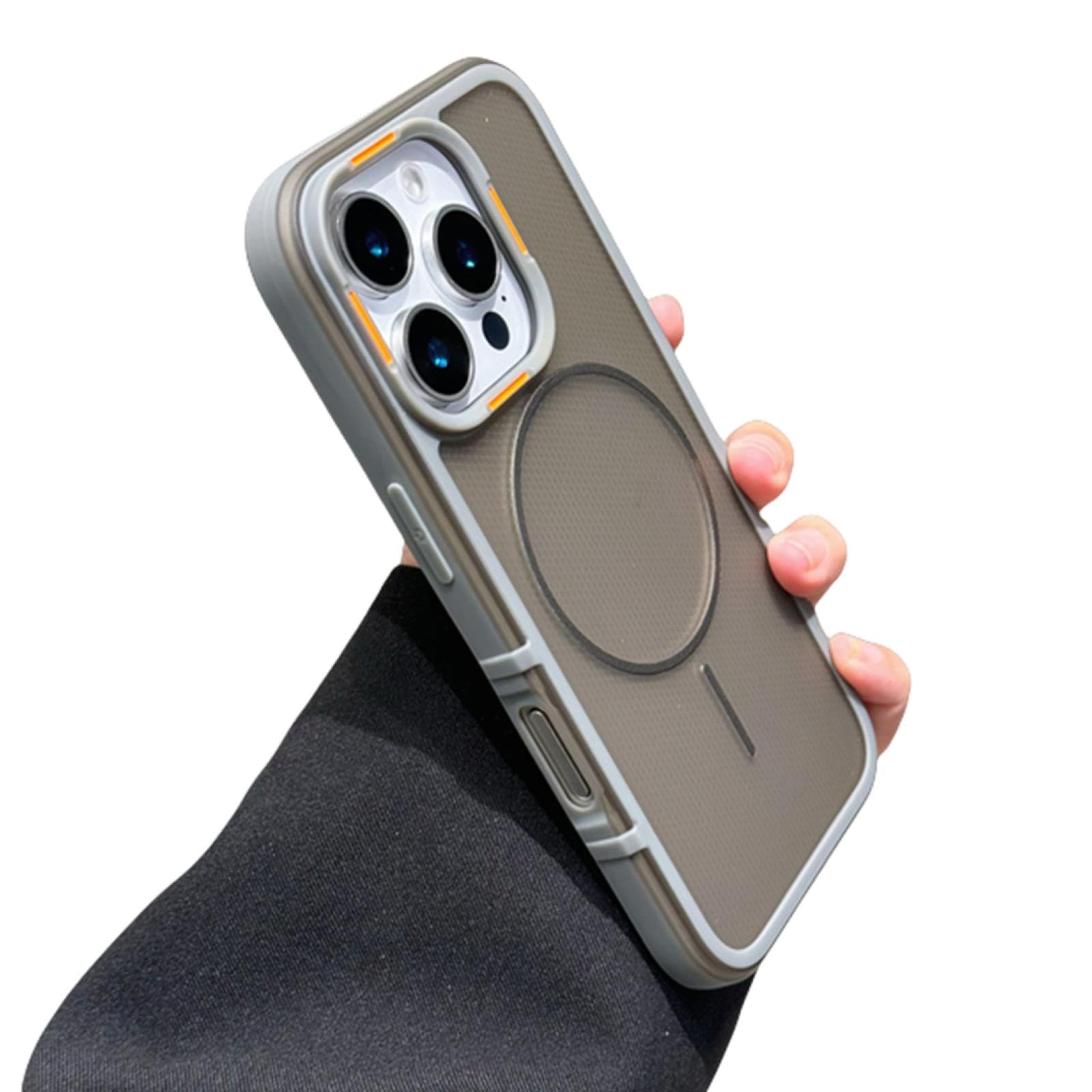 Coque de protection magnétique de luxe gris mat pour iPhone 14 Pro Max - 7