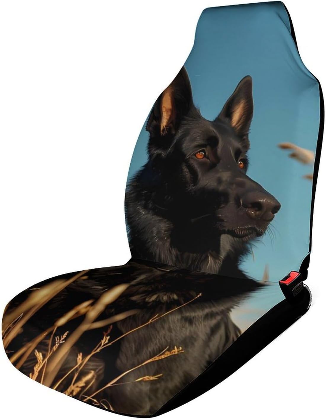 Black German Shepherd Dog Car Seat Covers Automotive Seat Covers Car Seat Protector Auto Front Seats Protector for Most Cars 2PCS