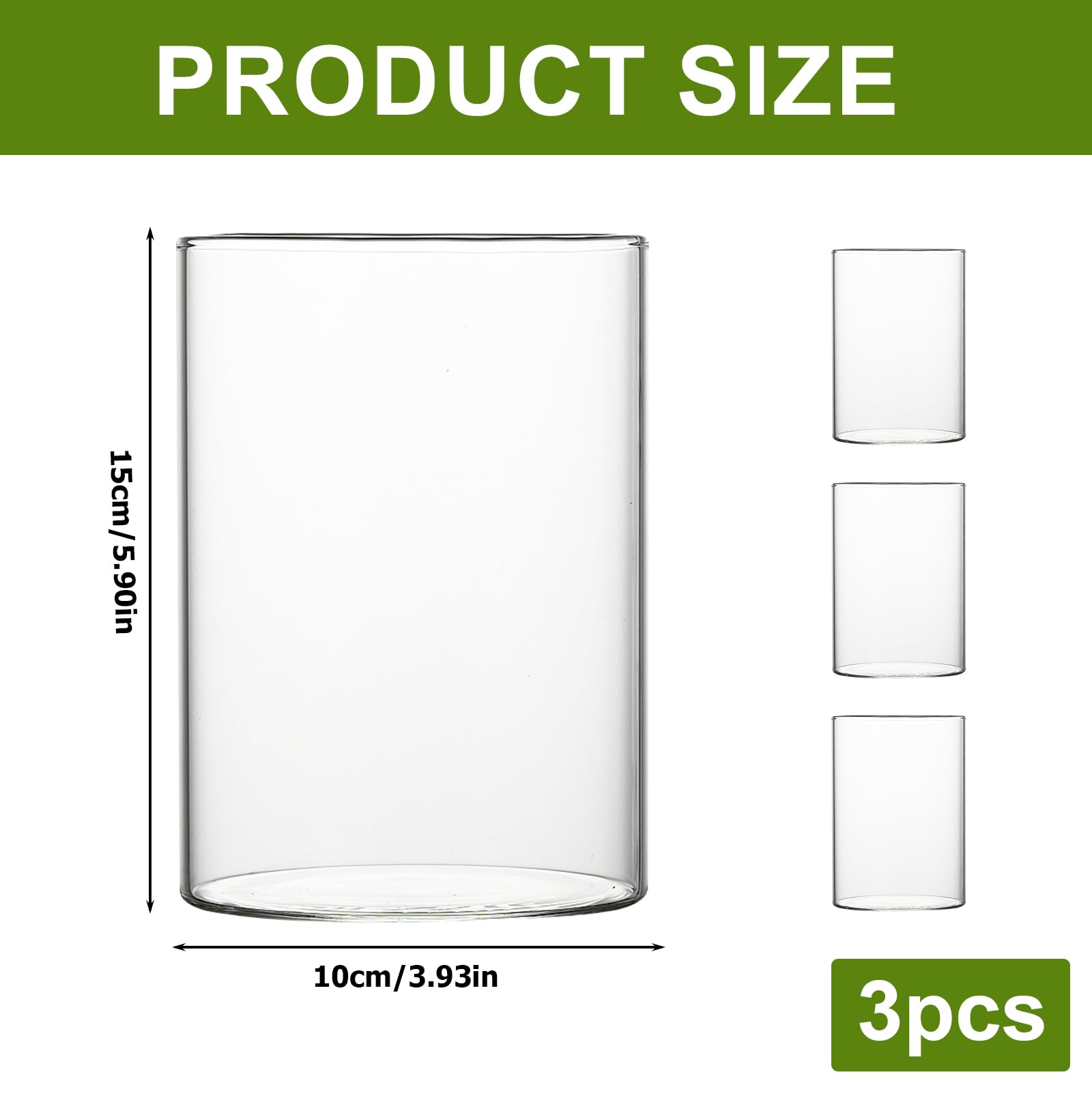 Vaso Di Vetro Cilindrico Matches21 – Trasparente, 12x15 Cm, Per Fiori O Candele - 3