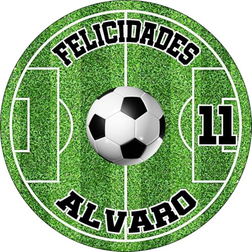 MDA Foto Comestible, OBLEA o Papel de AZÚCAR, FÚTBOL, ELIJA SU EQUIPO HAGA click en 'Personalizar ahora', Personalizada Foto con Nombre, Edad y Texto, para Tartas y Magladenas de Cumpleaños. Disco 4