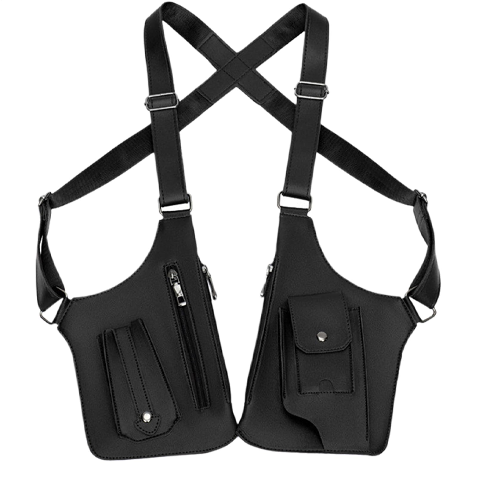 Underarm Shoulder Bag For Men | Multifunctional Hidden Underarm Double-Shoulder Bag | Men's Anti-Theft Adjustable Retro PU Leather Harness For Women Men Outdoor Travel Organiser