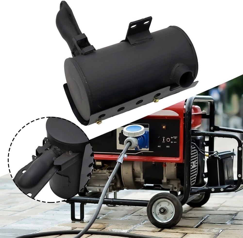 Reemplazo del silenciador del generador for motores diésel 170F 173F 178F 186F 188F 192F, silenciador de escape de aleación de aluminio for enfriar el generador de timón diésel, negro(192F)
