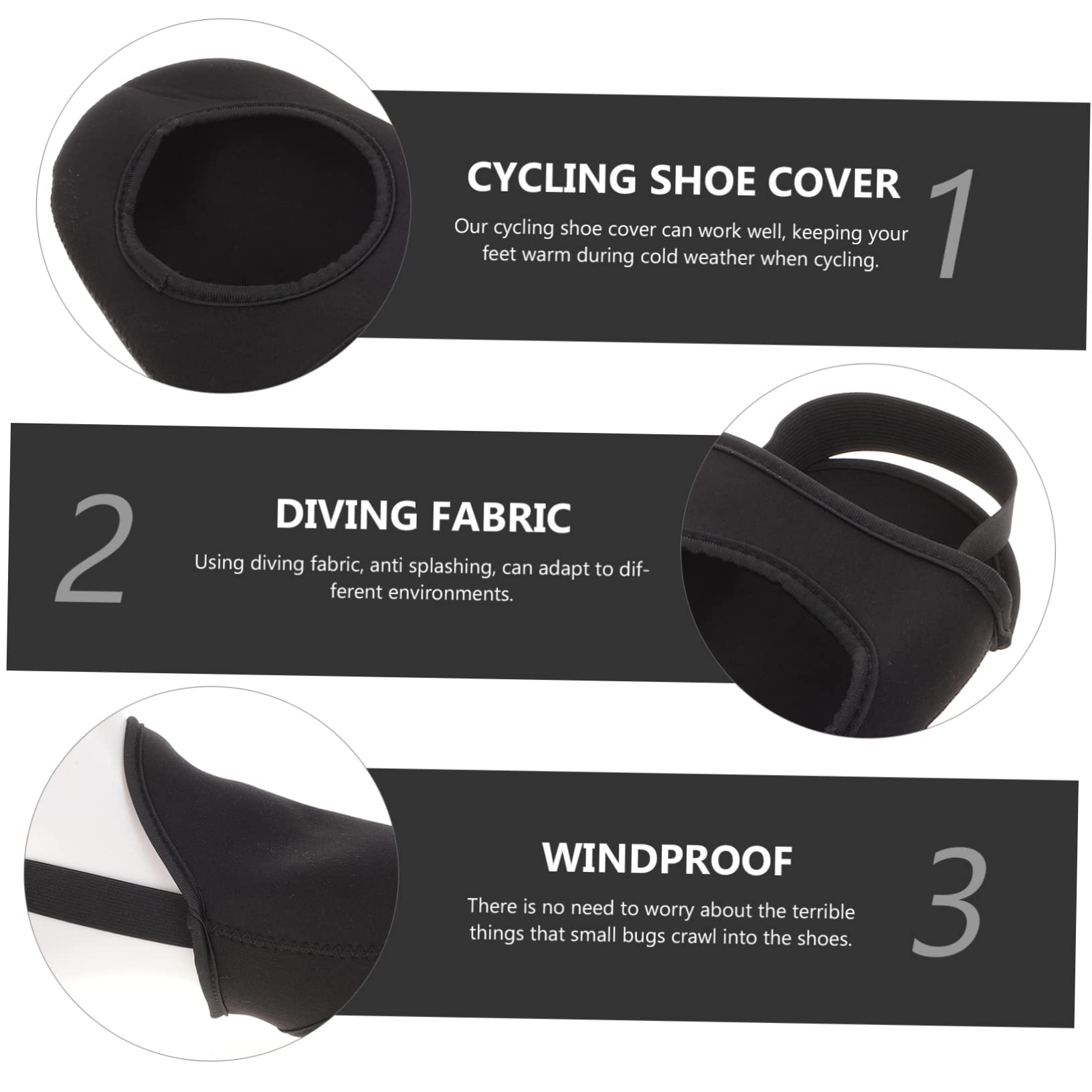 Toyvian Équitation Chaussures De Bowling Couvercle Anti Eclaboussure Plus Chaud Poignée pour Couvre-Chaussures Chaudes Couvre-Chaussures Portables Coupe-Vent Élastique Black