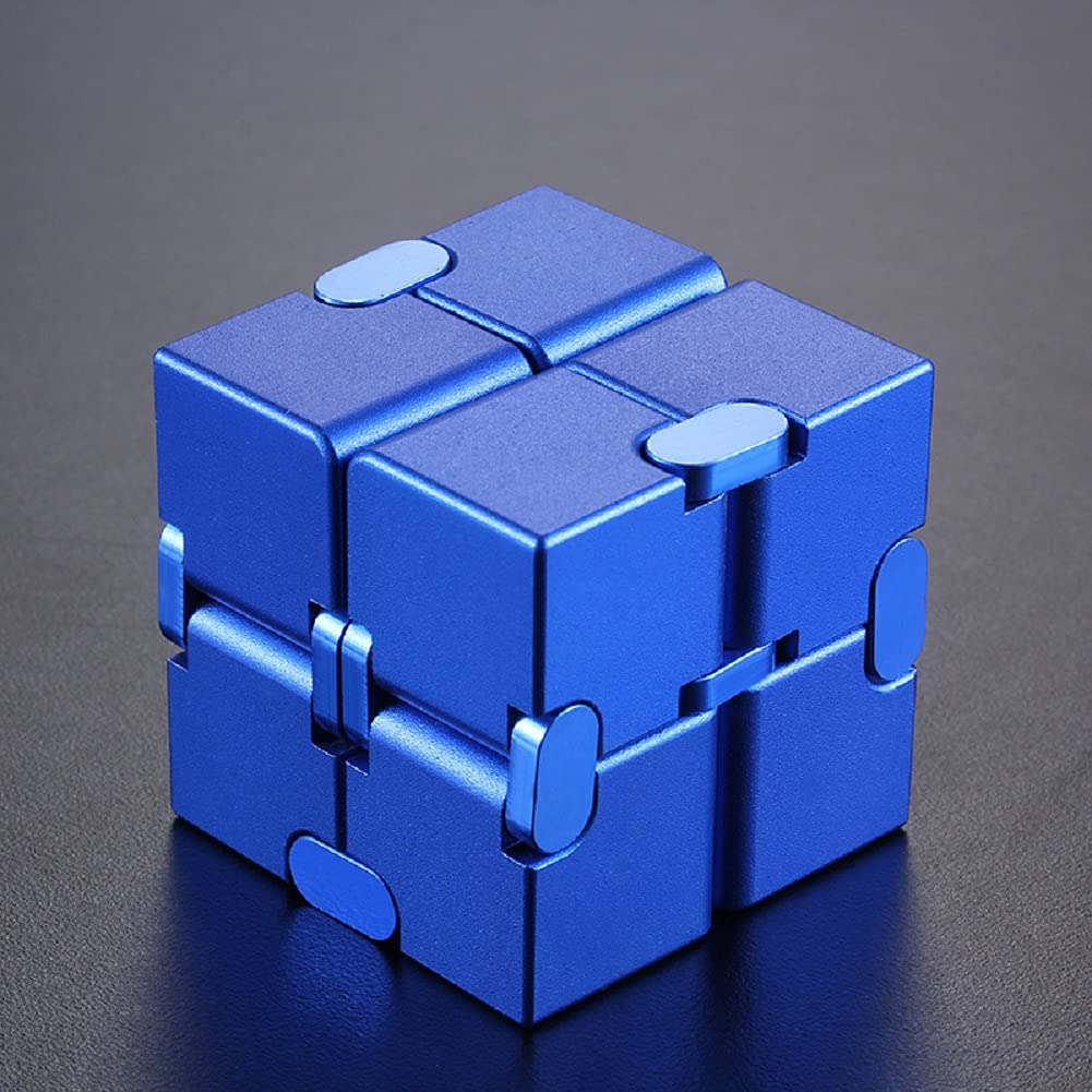 WANGZHENG Toys Fidget Convient aux Adultes et aux Enfants Infinity Cube Fidget Jouet 5 Couleurs Peut être sélectionné (4cm),Bleu