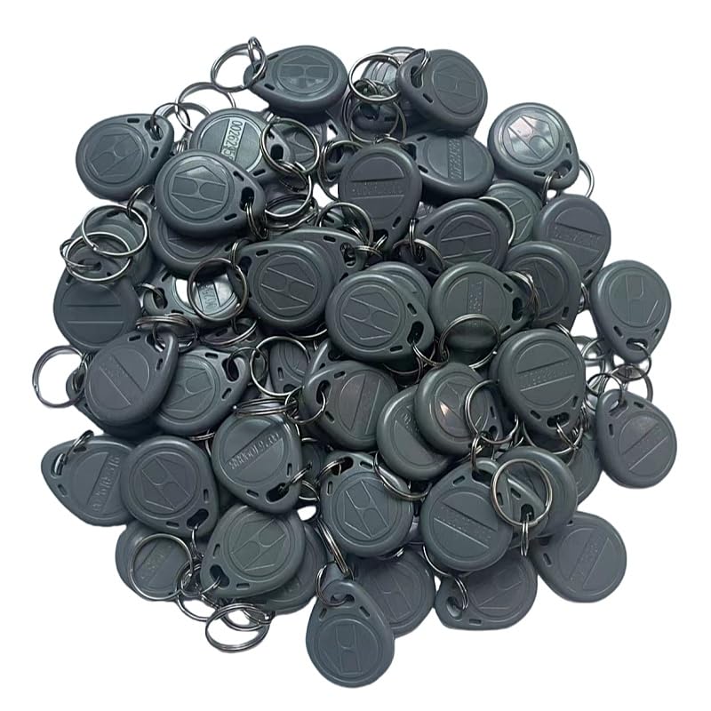 40Pcs EM4100 125Khz RFID Proximity ID Card Token Tag Key Ring… (Gray)