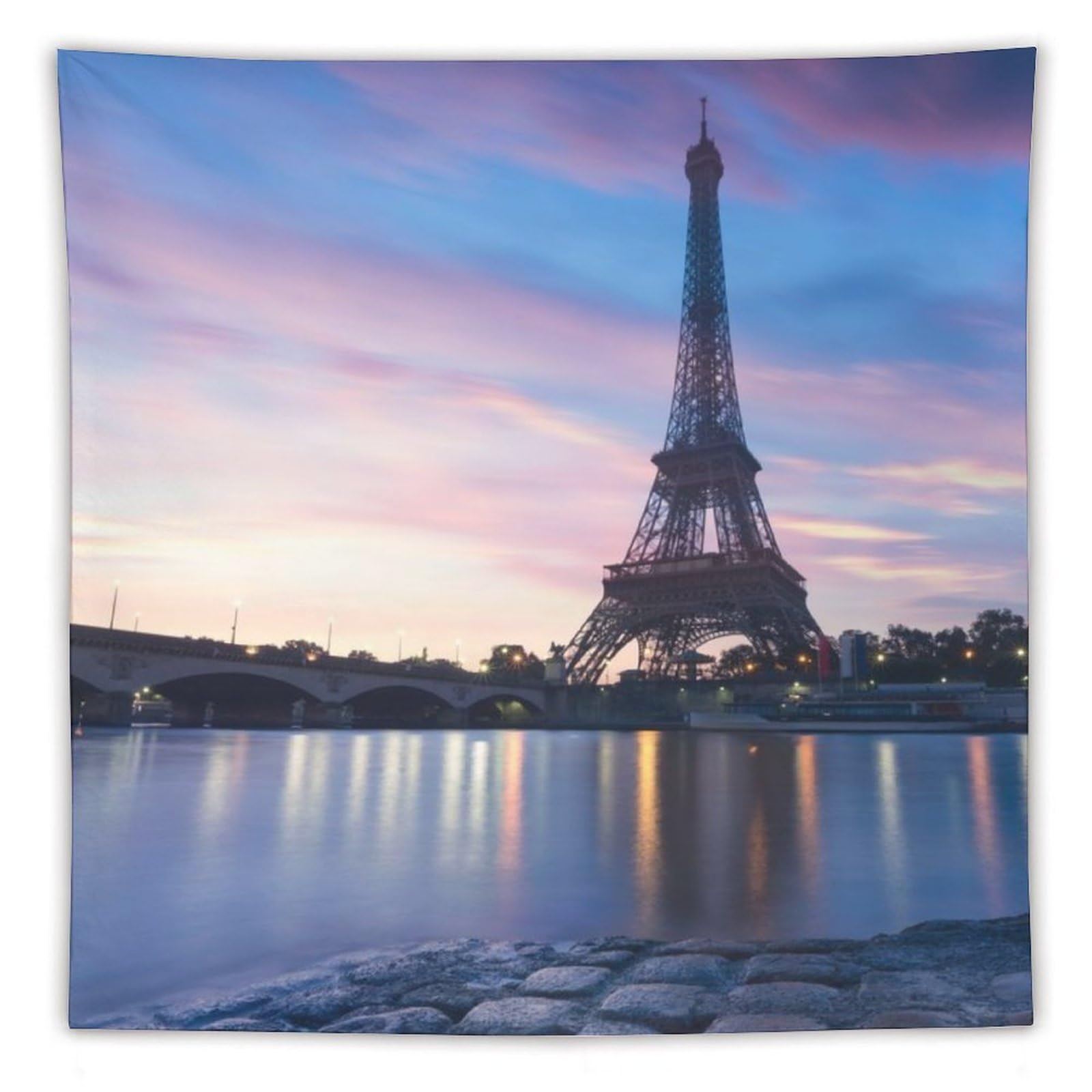 Amazon.co.jp: 夕暮れのエッフェル塔タペストリー ロマンチック
