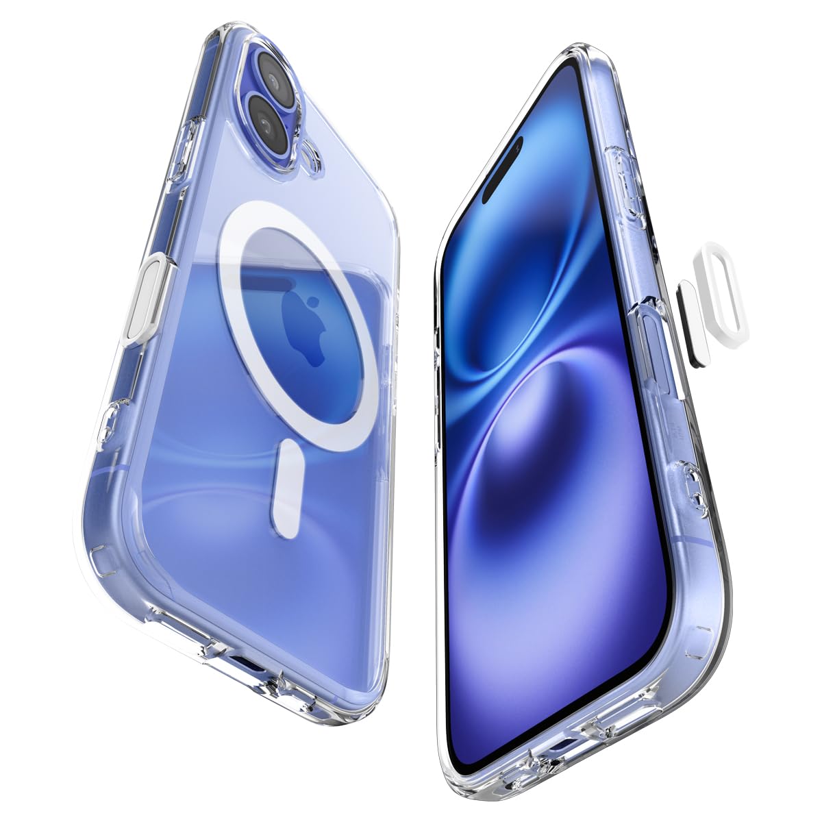 Spigen Cover per iPhone 16, Ultra Hybrid T MagFit [Copertura abilitata per il Controllo fotocamera], Compatibile con MagSafe - Clear White