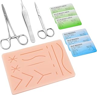 Ultrassist Suture Practice Kit for Medical and Vet Students, Startup Suture Kit Including Silicone Pad with Durable Mesh, Suturing Tools, for Suture Curriculum Practice (Education Use Only)