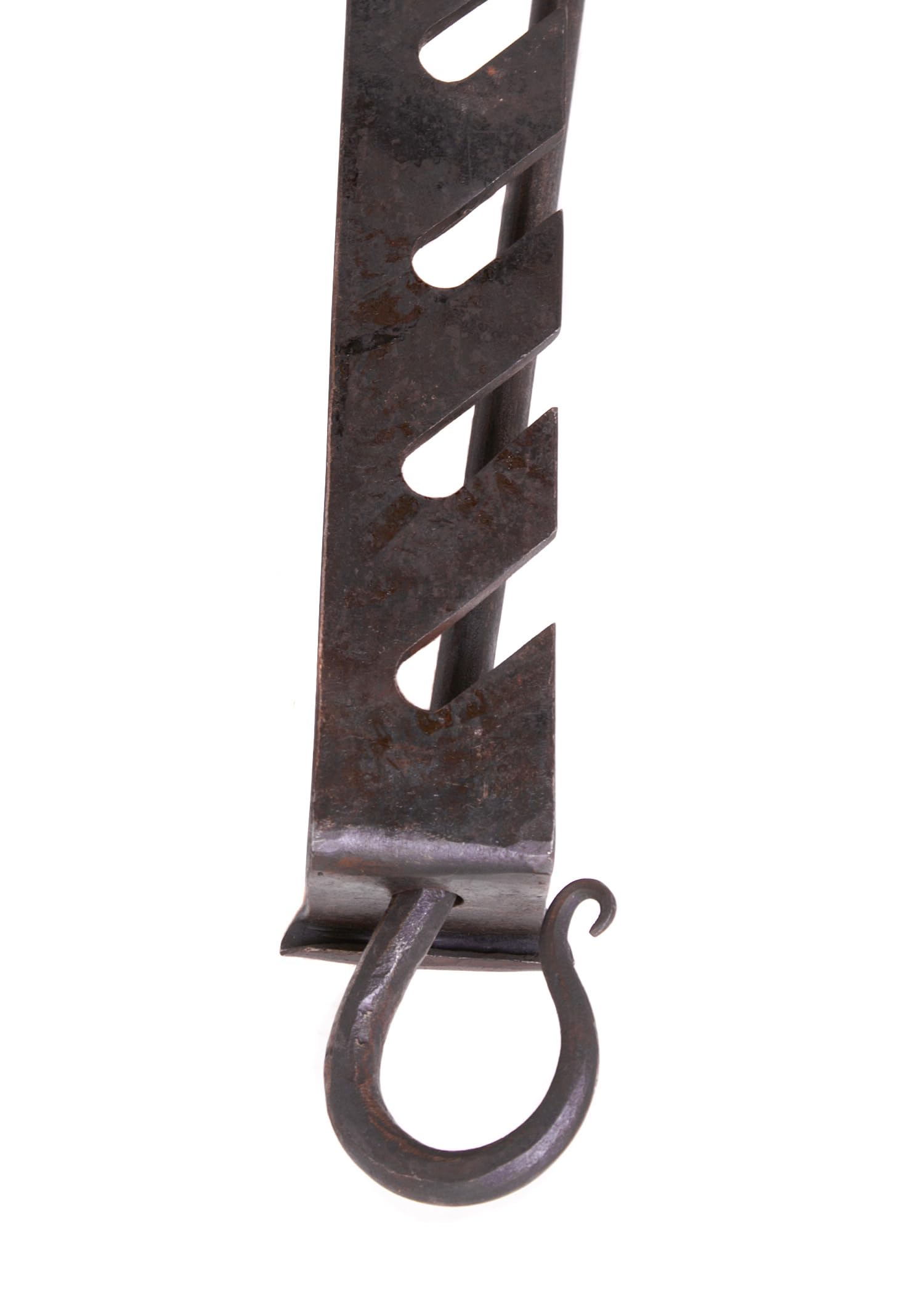 Ulfberth - Mittelalterlicher Verstellbarer Kesselhaken handgeschmiedet - ca. 80 cm Länge - Ideal für Reenactment, LARP und Historische Lager