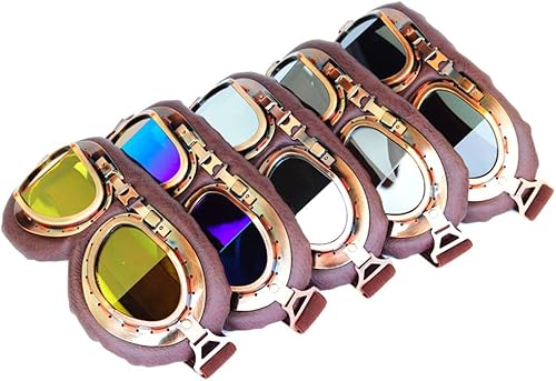 Miniatura 7 de Hallwayee Gafas de motocicleta retro vintage para Harley ATV Bike Cruiser Scooter Gafas para casco