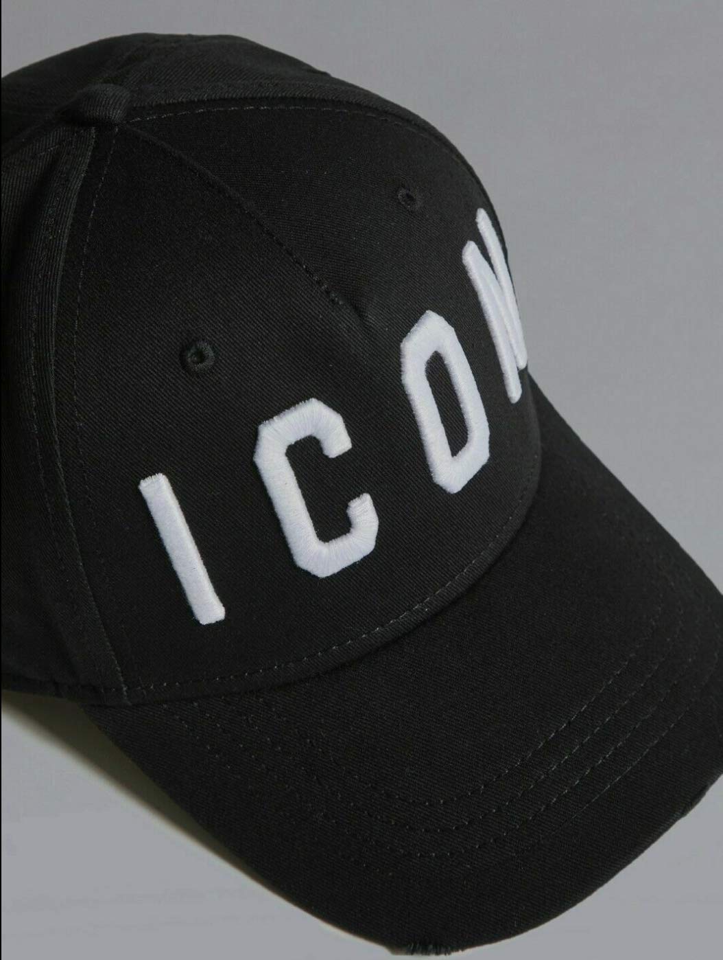 DSQUARED 2 Icon Distressed Black Cap, Schwarz , Einheitsgröße