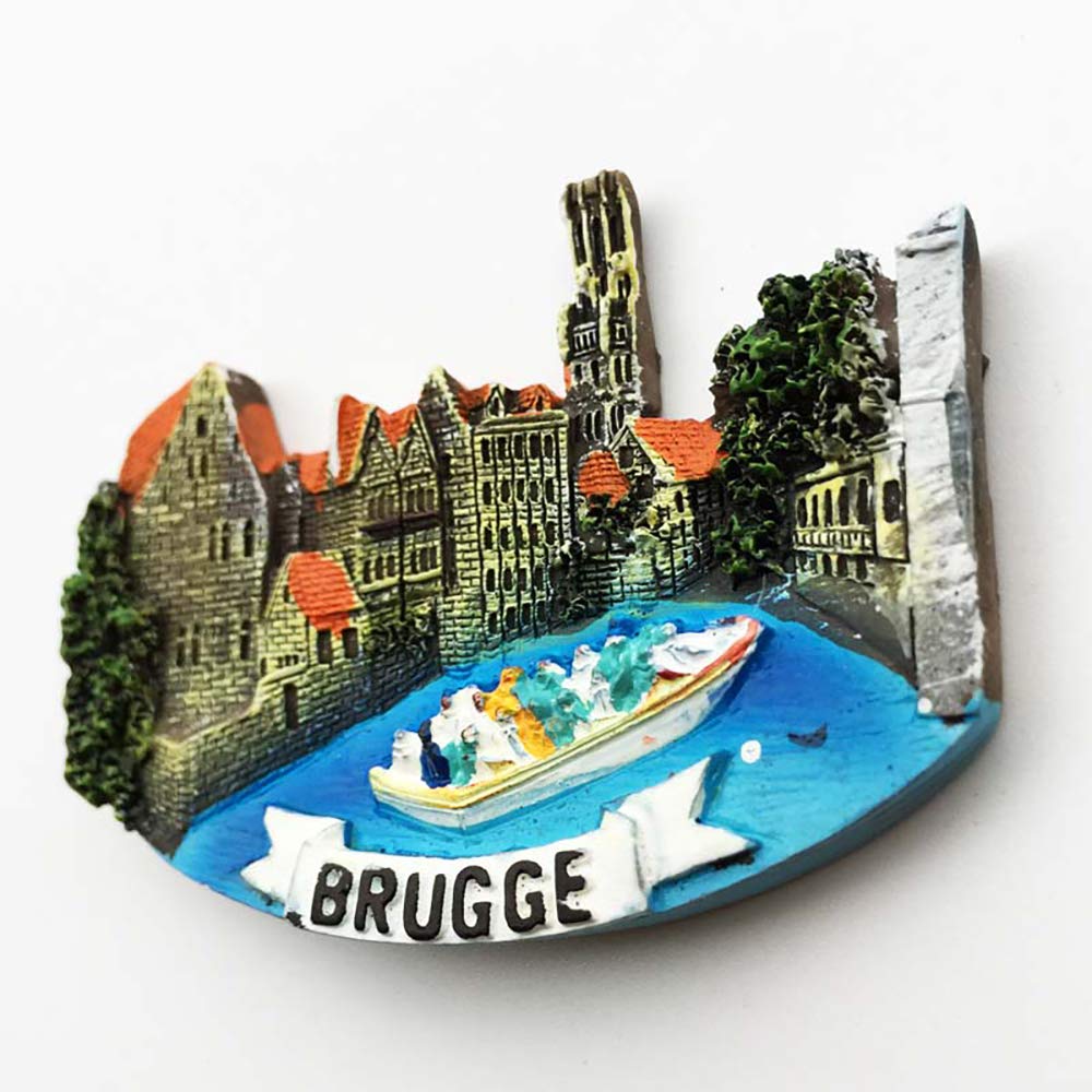 3D Brugge Bruges Belgium Refrigerator Fridge Magnet Tourist Souvenirs Handmade Resin Craft Magnetic Stickers Home Kitchen Decoration Travel Gift - Image 4