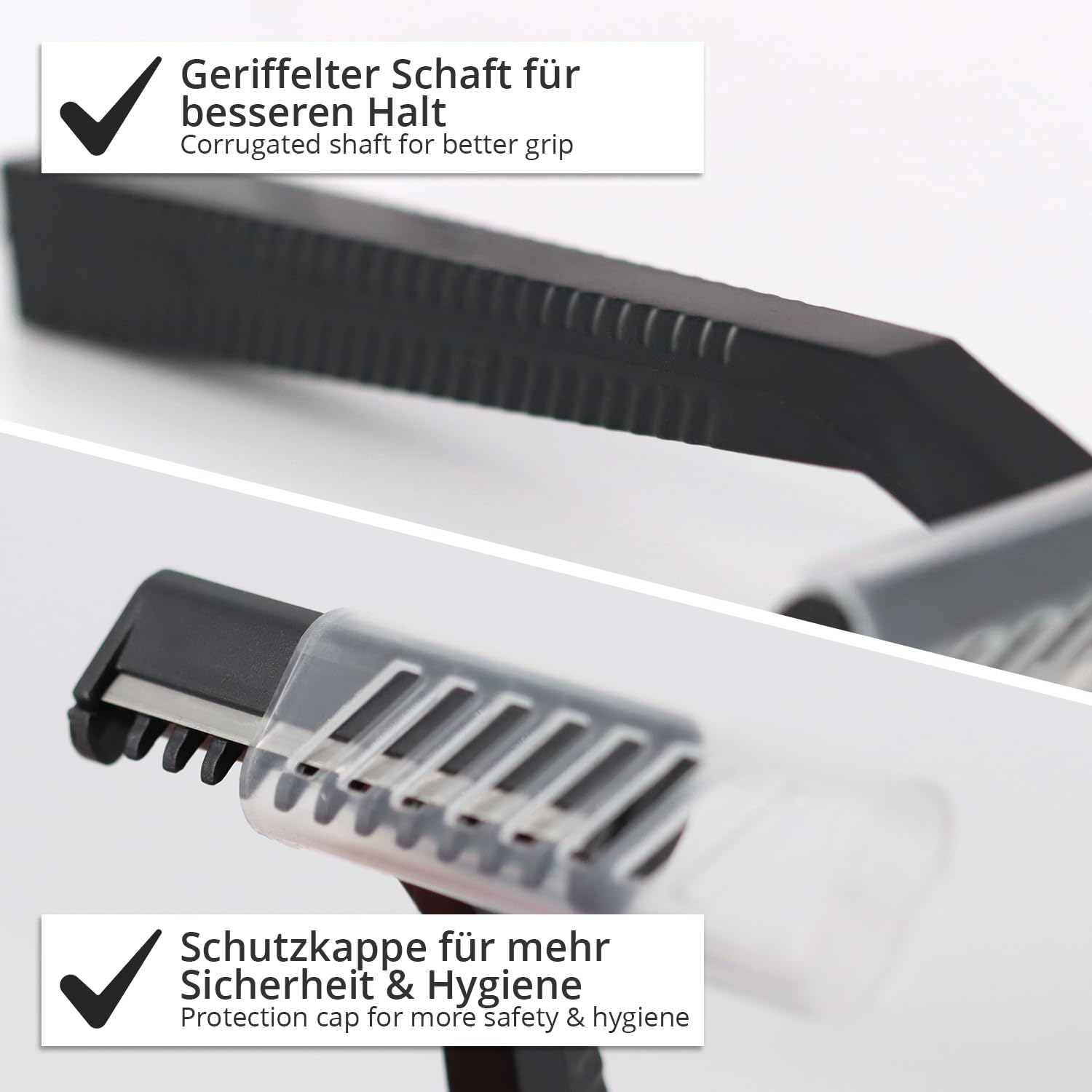 Einmal-Rasierer 1 Klinge 100 Stück/Pack - Einmal Rasierer Einwegrasierer Männer Frauen einklinge einschneidig - für Tattoo Studio, Kosmetikstudio etc. (10 Pack)