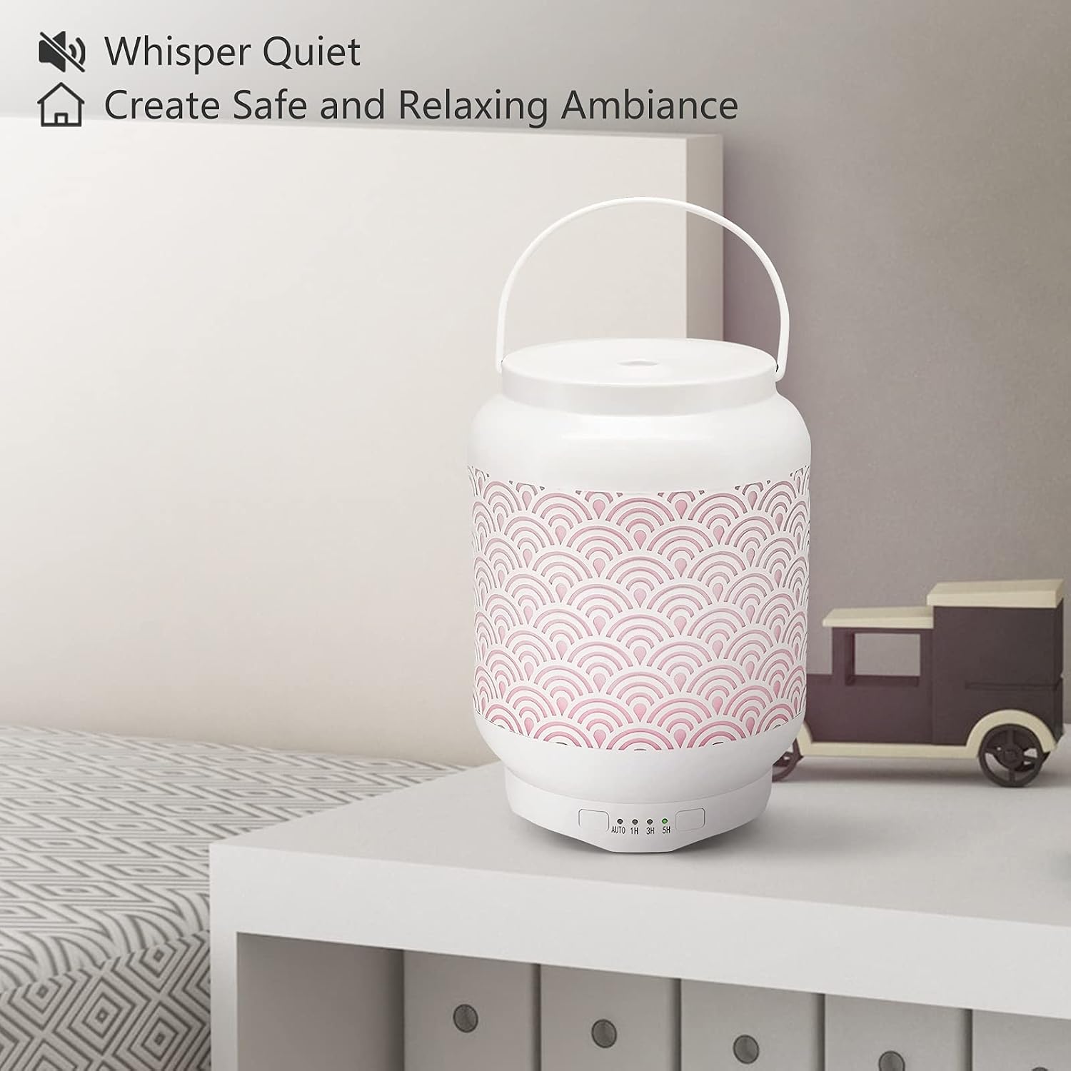 Essential Oil Diffuser, Aroma Oil Diffuser Ultrasonic Cool Mist Metal Aromatherapy Humidifier with Waterless Auto Shut-Off Protection, 7 Colors LED Lights Changing for Home Office(250ML Milk Bucket)