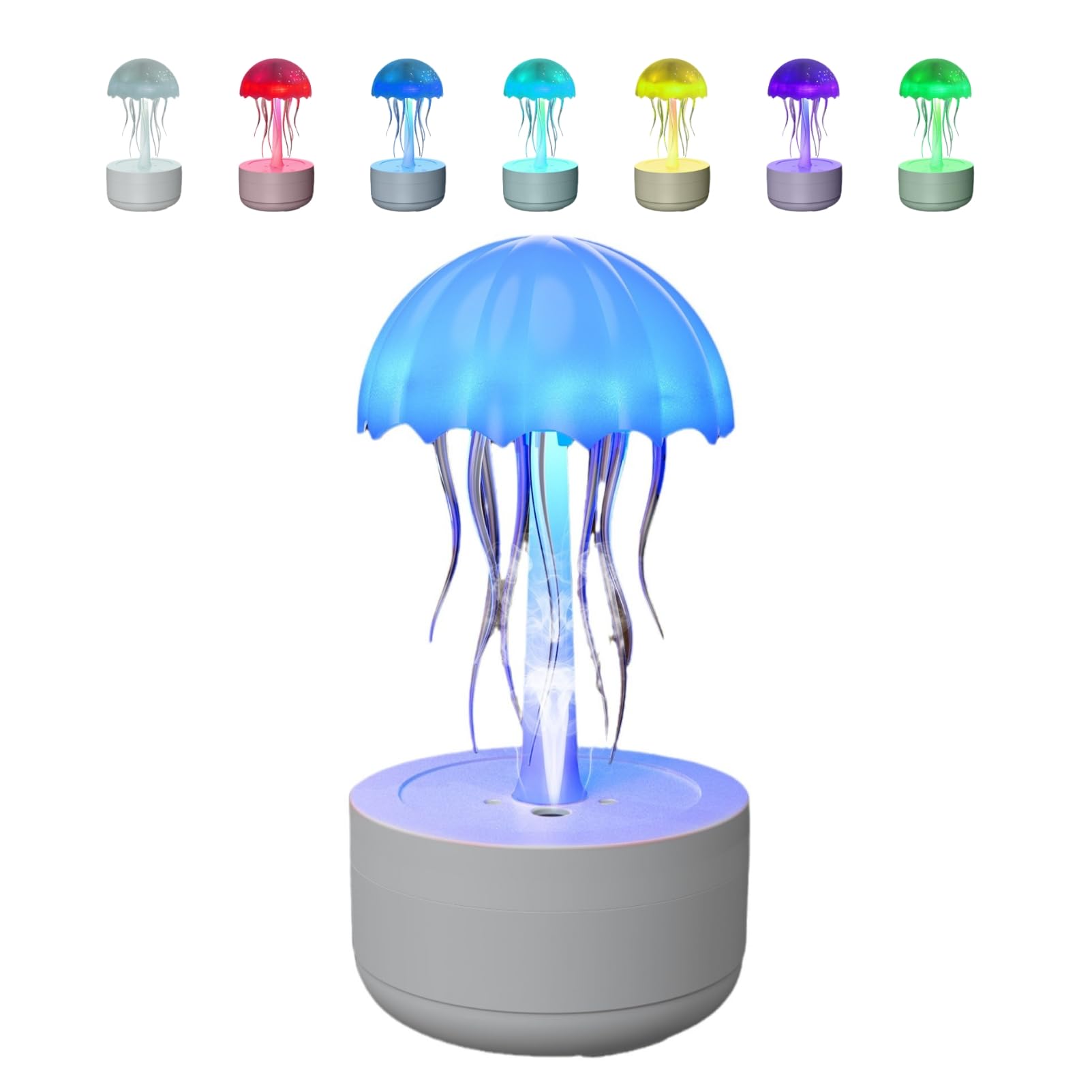 Jellyfish Humidifier 300ml Essential Oil Diffusers, Cute Humidifier with 7 Colors Night Light, Silent Auto Shut Desk Essential Oil Diffuser Jellyfish Dance